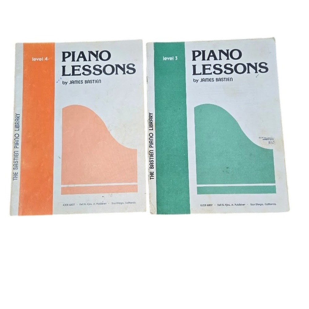 Piano Lessons by James Bastien Level 3 and 4 Vintage Music Books‎